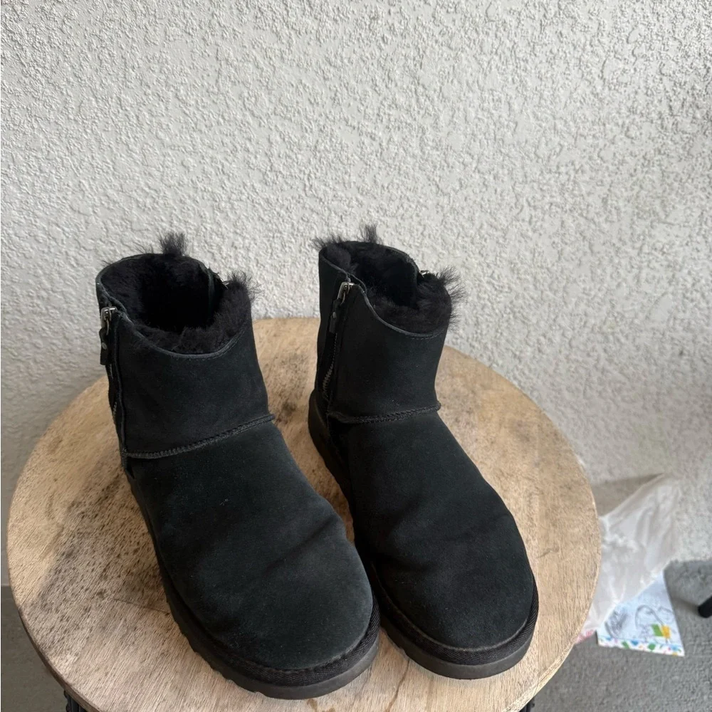 UGG mini short ankle Black Suede Winter Boots